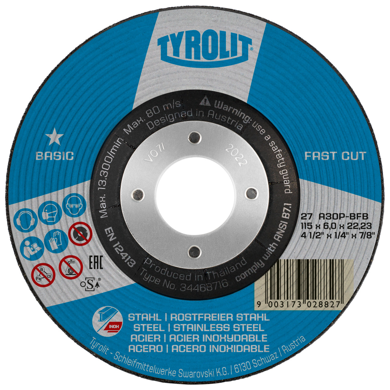 Grinding disc 6'' TYROLIT STD (150x6x22.23)
